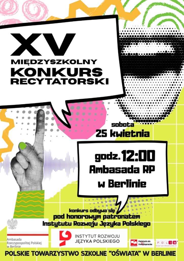 Zaproszenie na XV. Międzyszkolny Konkurs Recytatorski