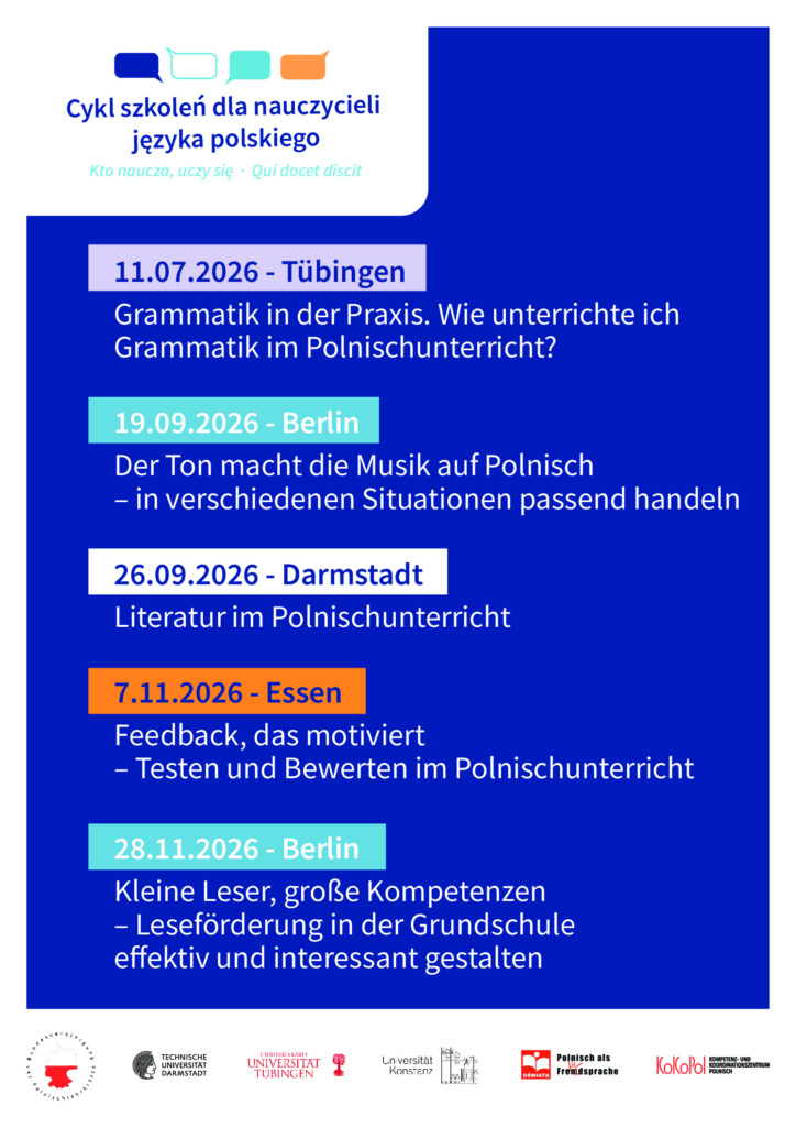 {:pl}Szkolenie dla nauczycieli języka polskiego{:}{:de}Fortbildung für Polnischlehrerinnen und Polnischlehrer{:}
